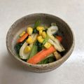 ねこしっぽ's cooksnap of when they made 小松菜と竹輪ごま味噌バター　JAいるま野.