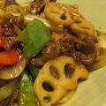 gongmei's cooksnap of when they made 牛肉と蓮根とピーマンのオイスター炒め☆.