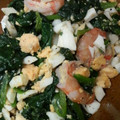 kimimaruo's cooksnap of when they made エビとほうれん草と卵のマヨネーズ炒め.