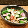 ちべターリー's cooksnap of when they made ☆オクラとベーコンとエリンギの炒め物☆.