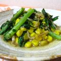 まな竜's cooksnap of when they made 春菊とコーンのバター炒め♪アジア風味♪.
