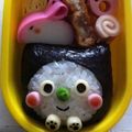 hugoマム's cooksnap of when they made ＊キャラ弁＊　黒頭巾の猫だニャー♪.
