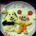 ハッチママン's cooksnap of when they made 一歳　わんわん　うーたん　お祝いプレート.