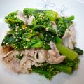 yummysunny's cooksnap of when they made 菜の花と豚バラのガーリックソース和え.