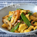 naonaos's cooksnap of when they made ✿絹さやと卵で♬ちくわの春炒め✿.