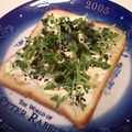 龍青空ママ's cooksnap of when they made わさび漬け×カッテージチーズのトースト.