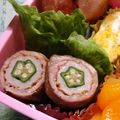 ３びきの子ぶたのまま's cooksnap of when they made ごま風味オクラとちくわのベーコン巻き.