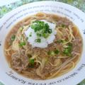 pyonpoco's cooksnap of when they made ✽極ウマ♪オニオンスープパスタ✽.