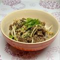 まこさんど's cooksnap of when they made 牛肉もやしの焼き肉丼.
