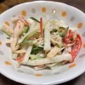 にこっぺん's cooksnap of when they made 大根とキュウリの胡麻マヨサラダ.