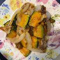 とらこ's cooksnap of when they made かぼちゃと豚バラと玉ねぎの甘辛炒め.