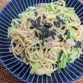 とみー＆ぱんちゃん's cooksnap of when they made ランチに♪小松菜とベーコンの和風パスタ.