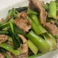 iam樹's cooksnap of when they made 小松菜と豚こま肉のピリ辛オイスター炒め.