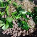 ☆hikonyan☆'s cooksnap of when they made 豚のひき肉と小松菜の春雨炒め.