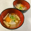 みぽぽ37's cooksnap of when they made 大根とにんじんのみそ汁.