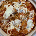 クックCKWZHQ☆'s cooksnap of when they made ☀とろけるチーズのトマト煮込みうどん鍋♨.