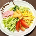にきけん's cooksnap of when they made 具材の種類が少ない冷やし中華盛り付け.