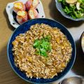 ちいさん's cooksnap of when they made 旨い♪挽肉のあんかけ丼♡.