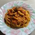 シナモンピンク's cooksnap of when they made ☆トマトとにんにくとツナのパスタ☆.