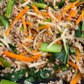 ポメちょん's cooksnap of when they made ほうれん草とひき肉のビビンバ風ピリ辛炒め.