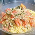 おつぅ's cooksnap of when they made 超シンプル！トマトと大葉で和風冷製パスタ.
