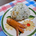 ponnko's cooksnap of when they made ひろしと揚げ玉のおにぎり.