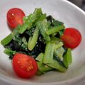 fu♪♪'s cooksnap of when they made 小松菜とわかめのゴマ味噌和え.