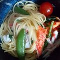 xyzクック's cooksnap of when they made 楽ウマペペロンチーノ風カニかまパスタ.