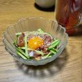 sara1104's cooksnap of when they made おつまみに！簡単生ハムユッケ.