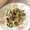 悠LOVE航's cooksnap of when they made 豚バラとニラの塩焼きそば.