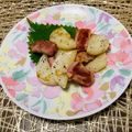 Laufen's cooksnap of when they made 簡単☆長芋ベーコンバター麺つゆソテー.