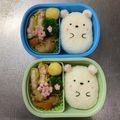 Chaaa_room's cooksnap of when they made すみっコぐらし＊白くま&ペンギンキャラ弁.