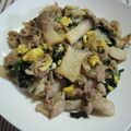 さとみりん's cooksnap of when they made 豚肉・ホウレン草・卵の塩麹×塩昆布炒め.