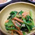 MEGuREEN's cooksnap of when they made ほうれん草とにんじんのピリ辛おひたし.