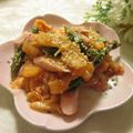 miyuki12's cooksnap of when they made アスパラと魚ニソのキムチマヨ和え.