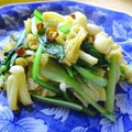 Munchkin's　Mom's cooksnap of when they made 小松菜と松山あげの炒め物.