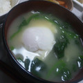 yuri＠まま's cooksnap of when they made ヘルシー！ほうれん草と落とし卵のお味噌汁.