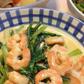 野良猫みゃあ's cooksnap of when they made 小松菜と海老のオイマヨ炒めっ酢☆.