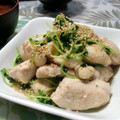 ハル菓子パン's cooksnap of when they made 豆苗（とうみょう）と鶏肉のゴマ風味炒め.