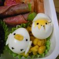 あくろsan's cooksnap of when they made うずらの卵でニワトリさん(キャラ弁）.