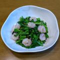 めいてつ家族's cooksnap of when they made 菜の花とエビのナムル風♡.