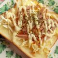 yumyum0618's cooksnap of when they made ✿簡単　ハムキャベツ　トースト✿.