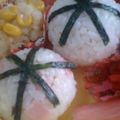 shokolat's cooksnap of when they made おさかなのソーセージおにぎり★切り方も必見.