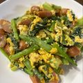 こはるママ♡'s cooksnap of when they made チーズin♪小松菜とウインナー＊炒り卵.