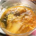 naru＊café's cooksnap of when they made 玉ねぎとわかめの卵キムチスープ.
