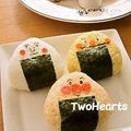 ＴＷＯＨＥＡＲＴＳ's cooksnap of when they made キャラ弁＊おにぎりdeあんぱんまんトリオ.