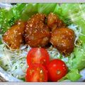 福島ファミリー's cooksnap of when they made 唐揚げのてりてり甘酢合え☆葱のっけ盛り♪.