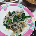 kara's cooksnap of when they made モヤシとほうれん草お浸し.
