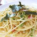 megumomo's cooksnap of when they made かにかまと豆苗のぱすた☀.
