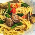 うさり〜にょ's cooksnap of when they made あさりと菜の花のパスタ。プチトマト入り。.